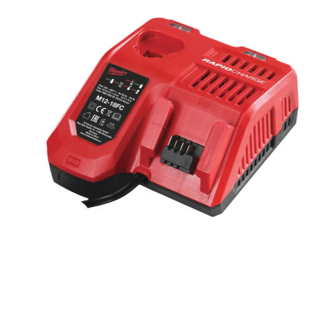Milwaukee M12-18 FC быстрое зарядное устройство M12/M14/M18 Li-ion – 2 слота, последовательная зарядка, 6.0A/4.5A, от 26 мин, кр