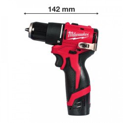 Milwaukee M12 BLPDRC-0 12V brushless percussion drill driver – 40Nm, 142mm compact, 2-speed 0–1550rpm, 10mm metal chuck, masonry