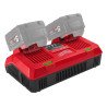 Milwaukee M18 DFC divu ligzdu ātrās uzlādes lādētājs – vienlaicīga uzlāde, REDLINK, līdz 3× ātrāk