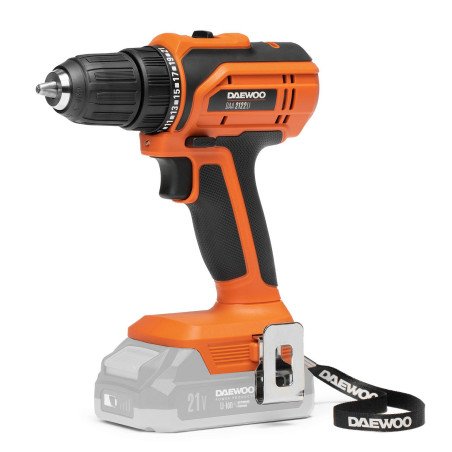 DAEWOO DAA 2122Li 21V cordless drill/driver bare tool with 10mm keyless chuck, LED work light and belt clip