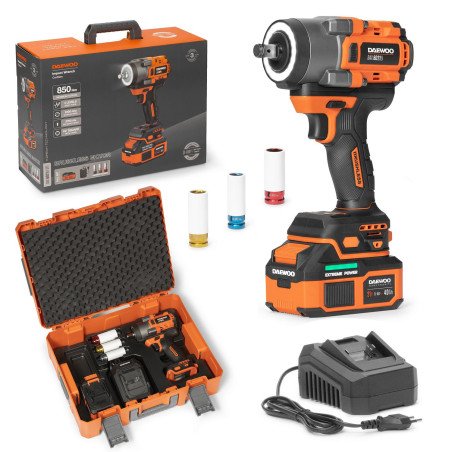 DAEWOO DAX 6021Li 21V brushless impact wrench 850Nm with 1/2" square drive and LED ring