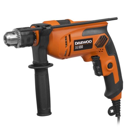DAEWOO DAD 650 600W triecienurbjmašīna ar 13 mm metāla atslēgas patronu, reversu un dziļuma ierobežotāju