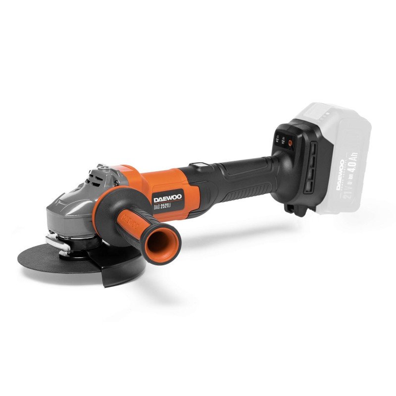 DAEWOO DAG 2521Li cordless angle grinder 21V 125mm, 2 speeds 3200/7500 rpm, brushless motor, bare tool or kit with 4.0Ah battery