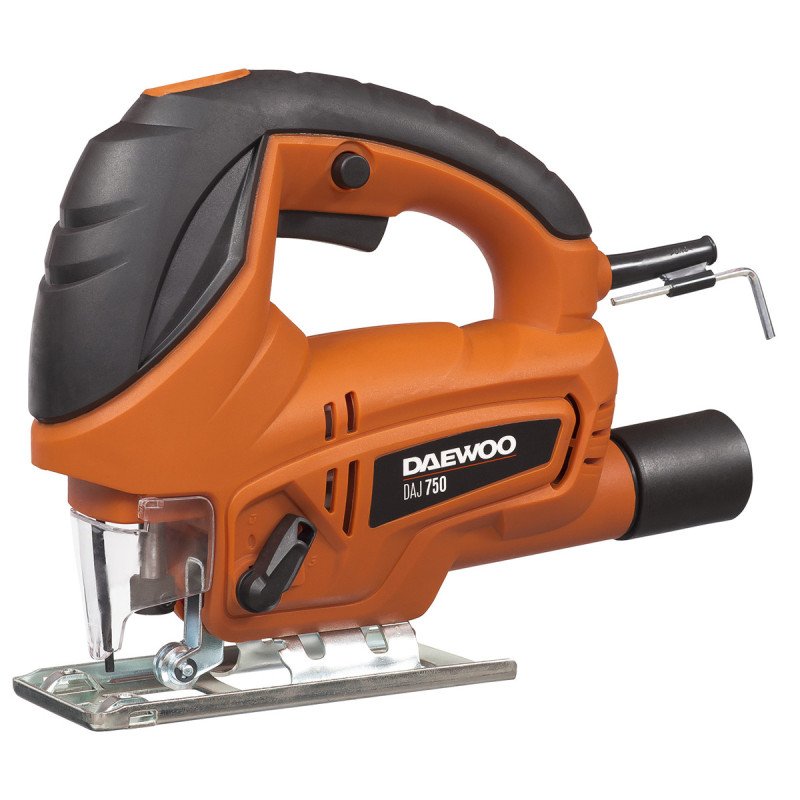 DAEWOO DAJ 750 600Вт сетевой электролобзик с литой металлической подошвой, регулировкой скорости и подключением пылесоса