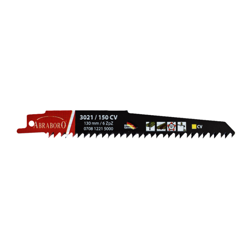 Reciprocating saw blade for wood and plastic cutting, CV steel, ABRABORO