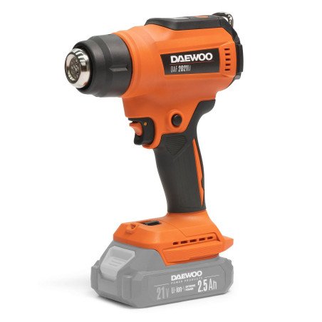 DAEWOO DAF 2021Li 21В аккумуляторный технический фен с LED-дисплеем, 2 режимами и 4 насадками