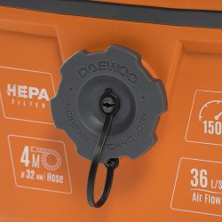 DAEWOO DAVC 2000S пылесос – 1500Вт, 20л, HEPA, автостарт инструмента