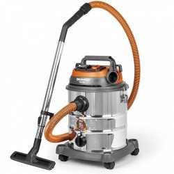 DAEWOO DAVC 2514S putekļu sūcējs sausai un mitrai uzkopšanai ar nerūsējošā tērauda 25 l tvertni un HEPA+ filtrēšanu