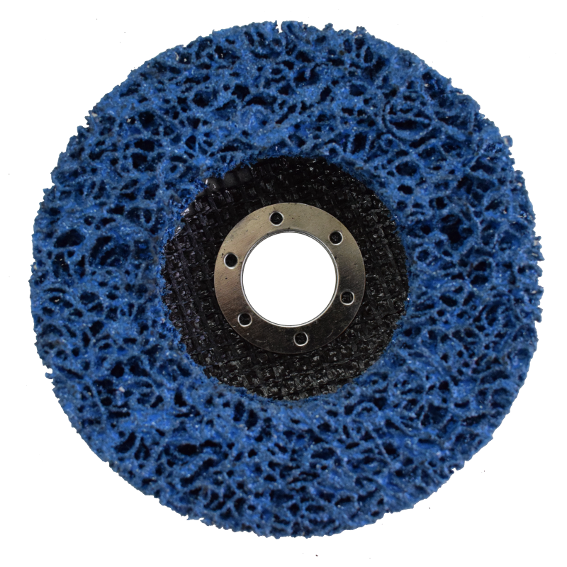 Koraļļu abrazīvais disks ar silīcija karbīdu, zils atvērta tīkla neilons virsmu tīrīšanai un sagatavošanai