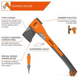 DAEWOO DWX splitting axe – PTFE coated head, fiberglass handle, multiple sizes