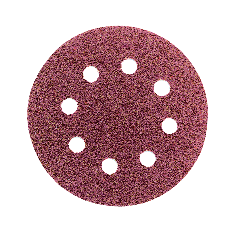 Velcro slīpēšanas disks ar 8 caurumiem, alumīnija oksīds, kokam, metālam un krāsotām virsmām