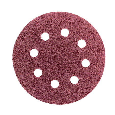 Velcro slīpēšanas disks ar 8 caurumiem, alumīnija oksīds, kokam, metālam un krāsotām virsmām