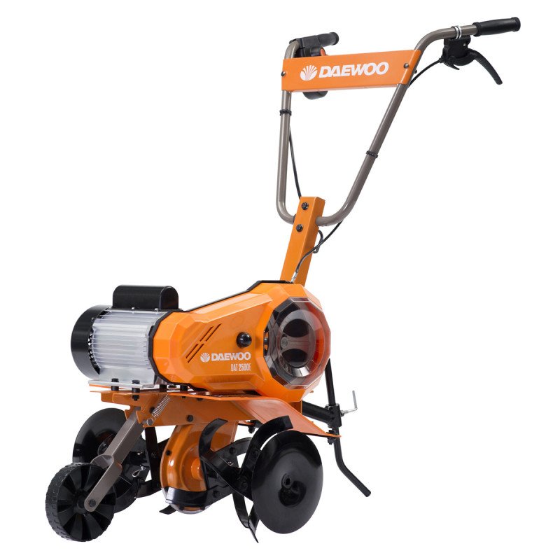 DAEWOO DAT 2500E un DAT 2500ER elektriskais kultivators 2000W ar 550 mm darba platumu un reversu ER modelī