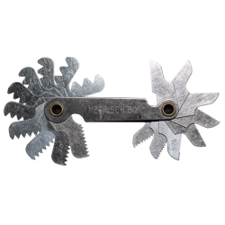 Metriskās vītnes soļa mērinstruments ar izvelkamām mērlapām, tērauda korpuss