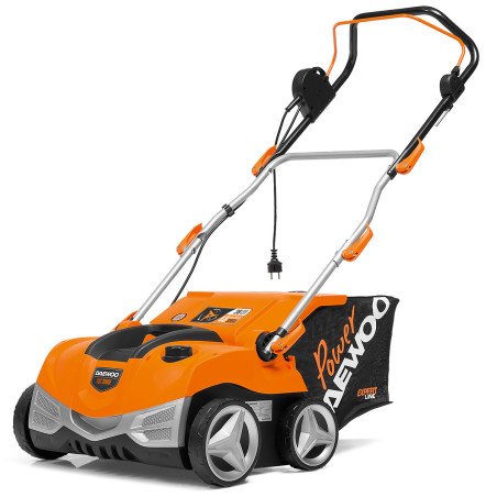 Electric scarifier DAEWOO DSC 2000E with 380 mm working width, 45 l grass collector and 2 working cartridges