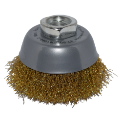 Cup brush with crimped wire for rust and weld cleaning, M14 thread,mes
