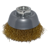 Cup brush with crimped wire for rust and weld cleaning, M14 thread,mes