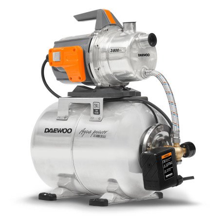 Ūdens sūknis hidrofors ar resīveru DAEWOO DAS 4500/24 INOX ar 1200 W jaudu, 24 l nerūsējošā tērauda tvertni