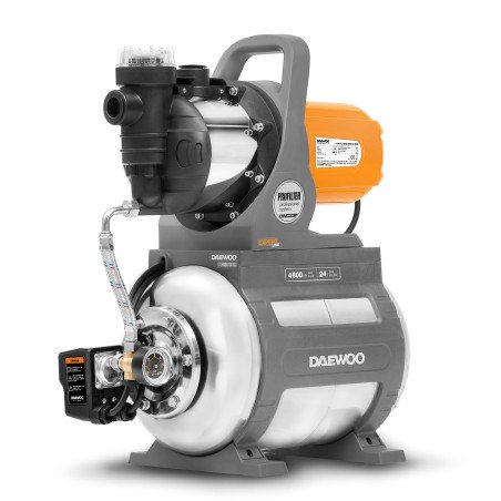 Water Pump Hydrophore with receiver DAEWOO DAS 6000/24 INOX with 1300 W motor, 24 l stainless steel tank and flow up to 4800 l/h