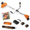 Cordless grass trimmer DAEWOO DABC 4242Li SET with 42V system, 420 mm cutting width, cutting blade and two 5.0 Ah batteries