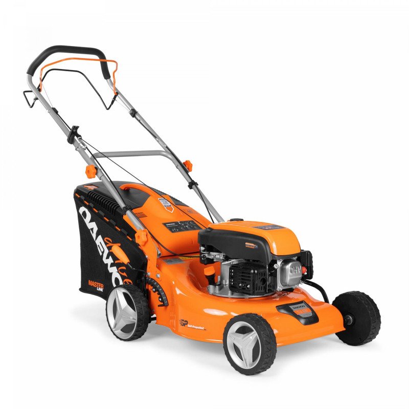 Petrol lawn mower DAEWOO DLM 48SP with 98.5 cm3 4-stroke engine, self-propelled drive and 60 l grass collector