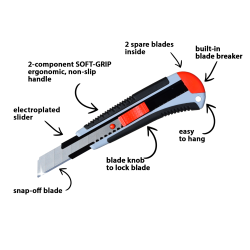 SOFTGRIP 2K Universal Knife – Safe and Ergonomic (18 mm)