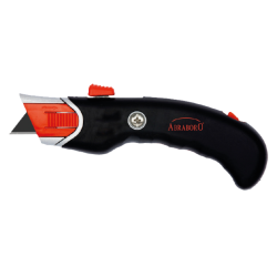 Drošības nazis ar automātiski ievilkamu SK4 trapecveida asmeni, asmeņu glabātuve, melni-sarkans 2K rokturis,ražotāja attēls