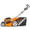 Akumulatora zāles pļāvējs DAEWOO DLM 5042Li 42V – 47 cm pļaušanas platums, 65 l grozs, 4 vienā, bezsuku motors, Karkass vai Komp