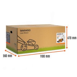 Akumulatora zāles pļāvējs DAEWOO DLM 5042Li-SV 42V – 47 cm pļaušanas platums, pašgājējs, 65 l grozs, Auto-Switch, Korpuss vai Ko