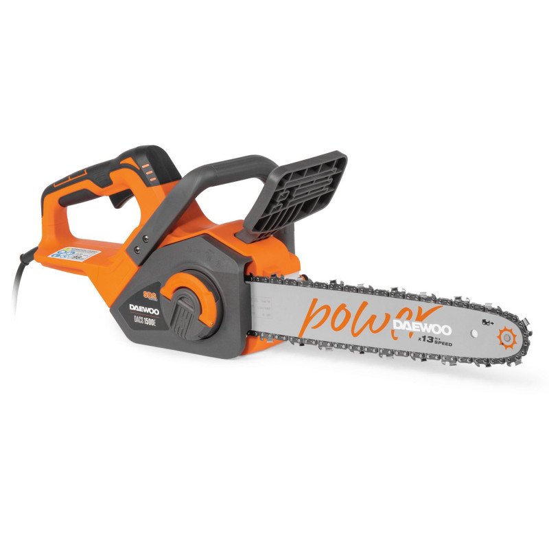 Elektriskais ķēdes zāģis DAEWOO DACS 1500E 1500W – 35 cm sliede, SDS spriegošana, automātiska eļļošana, 52 saites