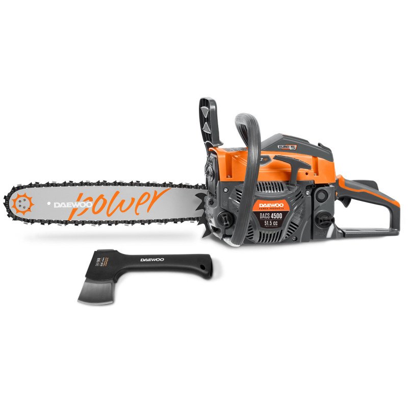 Benzīna ķēdes zāģis DAEWOO DACS 4500 – 51.5 cm3 dzinējs, 40 cm sliede, 0.325 ķēde, pretvibrācijas sistēma