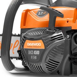 Benzīna ķēdes zāģis DAEWOO DACS 4500 – 51.5 cm3 dzinējs, 40 cm sliede, 0.325 ķēde, pretvibrācijas sistēma