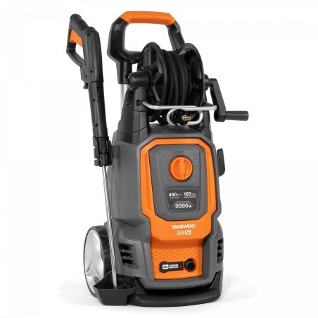 Augstspiediena mazgātājs DAEWOO DAW 625 2000W – 160 bar, 450 l/h, 8 m šļūtene, šļūtenes spole