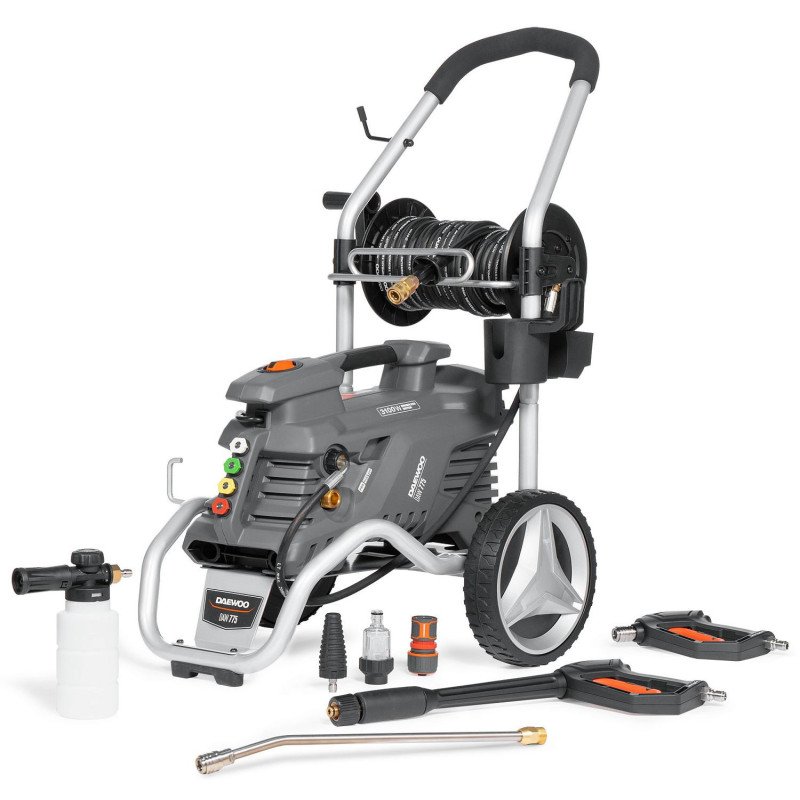 Augstspiediena mazgātājs DAEWOO DAW 775 3100W – 190 bar, 660 l/h, 12 m šļūtene, šļūtenes spole