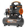 Oil-free compressor DAEWOO DAC 180S 0.9 kW, 170 l/min, 8 bar, 8 l tank, 2 cylinders, brushless motor, low noise, IP21, 1/4 inch