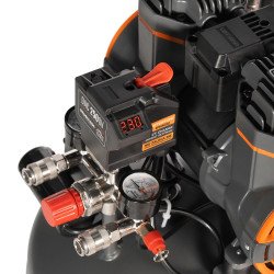 Безмасляный компрессор DAEWOO DAC 250SV 1,45 кВт 250 л/мин 8 бар 30 л, 2 цилиндра, 2 манометра, IP21, колёса