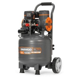 Безмасляный компрессор DAEWOO DAC 250SV 1,45 кВт 250 л/мин 8 бар 30 л, 2 цилиндра, 2 манометра, IP21, колёса