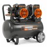 Oil-free compressor DAEWOO DAC 480S 2.9 kW 500 l/min 8 bar 50 l tank, 4 cylinders, 2 motors, 2 quick outlets, IP21, wheels