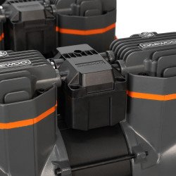 Bezeļļas kompresors DAEWOO DAC 720S 4,35 kW 750 l/min 8 bar 100 l resīvers, 6 cilindri, LCD kontrolieris, žāvētājs, IP21, riteņi