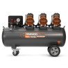 Bezeļļas kompresors DAEWOO DAC 720S 4,35 kW 750 l/min 8 bar 100 l resīvers, 6 cilindri, LCD kontrolieris, žāvētājs, IP21, riteņi