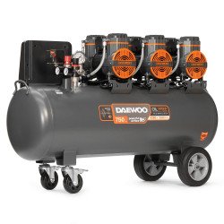 Безмасляный компрессор DAEWOO DAC 720S 4,35 кВт 750 л/мин 8 бар 100 л, 6 цилиндров, LCD контроллер, осушитель, IP21, колёса