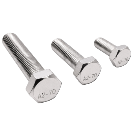 Hex bolt DIN 933 (A2) stainless steel full thread, hex head, ISO 4017, metric thread, corrosion resistant fastener
