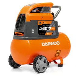 Air compressor DAEWOO DAC 50D 1.5 kW 169 l/min 8 bar 50 l tank, 2 gauges, 2 connectors, 230 V, wheels, oil level window
