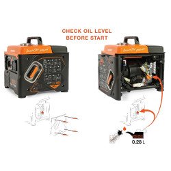 Инверторный бензиновый генератор DAEWOO GDA 1400i 1,2 кВт 230 В, номинал 1 кВт, USB 5 В, бак 3,2 л, медная обмотка