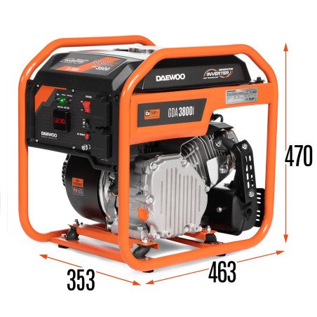 Inverter petrol generator DAEWOO GDA 3800i 3.8 kW 230 V, 3.5 kW rated power, 223 cm3, 8 l tank, copper winding