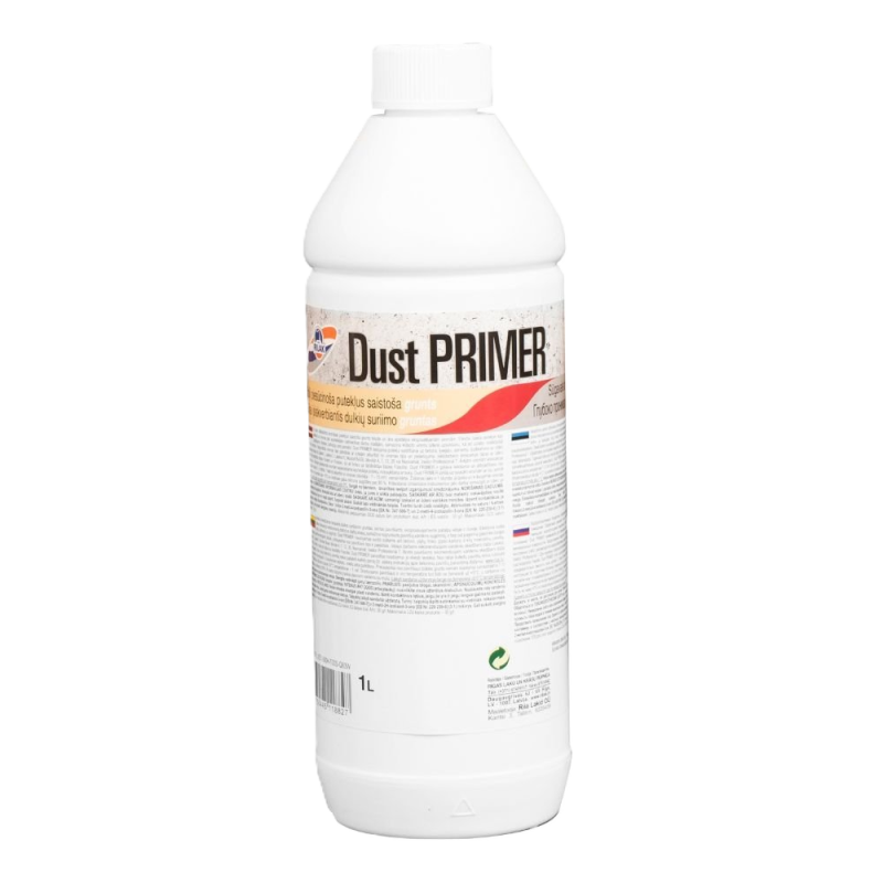 Grunts DUST PRIMER putekļus saistoša 1L 5L 10L, dziļas piesūcināšanas akrilāta grunts, iekšdarbiem un ārdarbiem