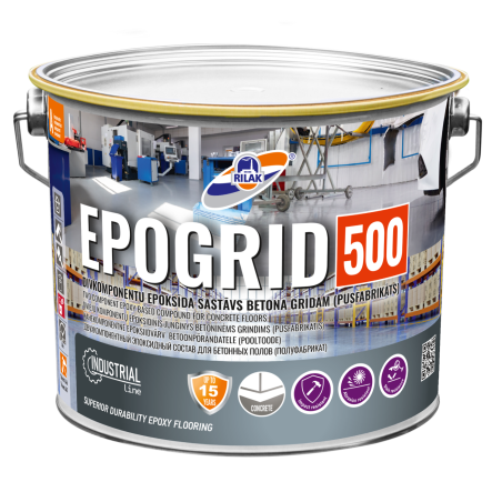 EPOGRID 500 epoxy floor compound 2.7L 6.6L, two-component concrete coating, RAL 7030, tintable