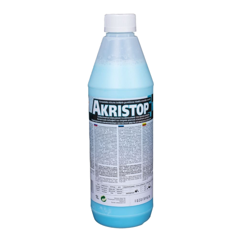 AKRISTOP влагоизолирующий грунт 1L 5L, концентрат для бетона, штукатурки, кирпича и гипсокартона