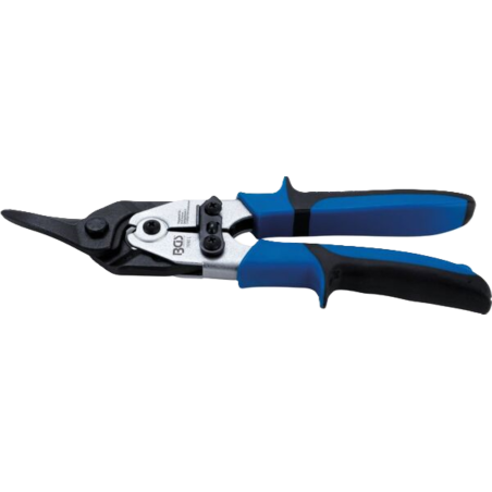 Skārda šķēres taisnam un kreisajam griezumam, 260 mm, rūdīti tērauda asmeņi ar ergonomiskiem BGS rokturiem