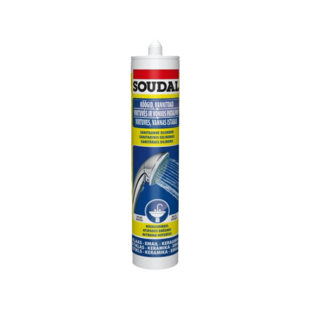 Sanitārais silikona hermētiķis, 280 ml, pretsēnīšu, virtuvei un vannas istabai